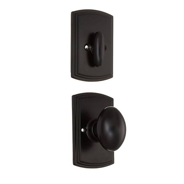 Visconti Single Cylinder Edged Bronze Door Handleset with Canova Interior