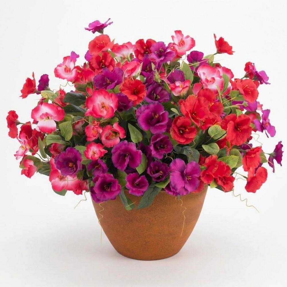 5 in. Artificial Hibiscus Flowers UV Resistant Silk Tropical Plant
