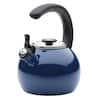 Circulon Enamel on Steel 2-Qt. Whistling Teakettle with Flip-Up Spout - Navy