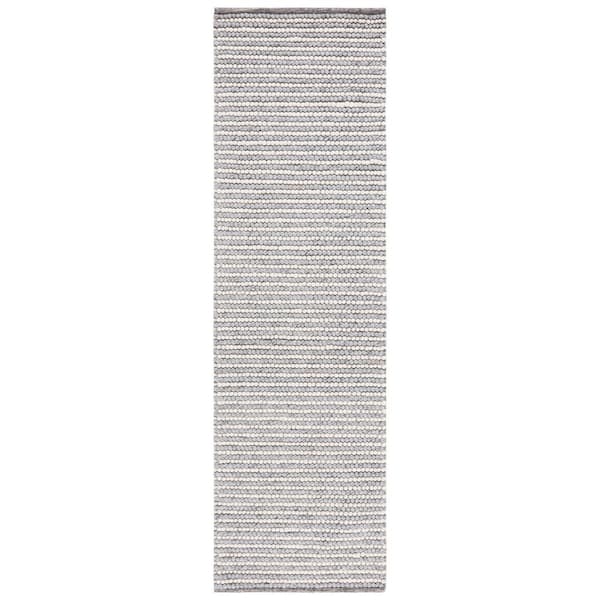 Natura 2 ft. x 9 ft. Ivory/Gray Basket Marle Runner Rug