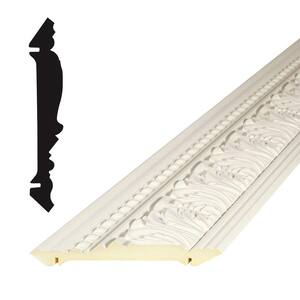 1 in. x 5-7/8 in. x 96 in. Primed Polyurethane Acanthus Crown Moulding