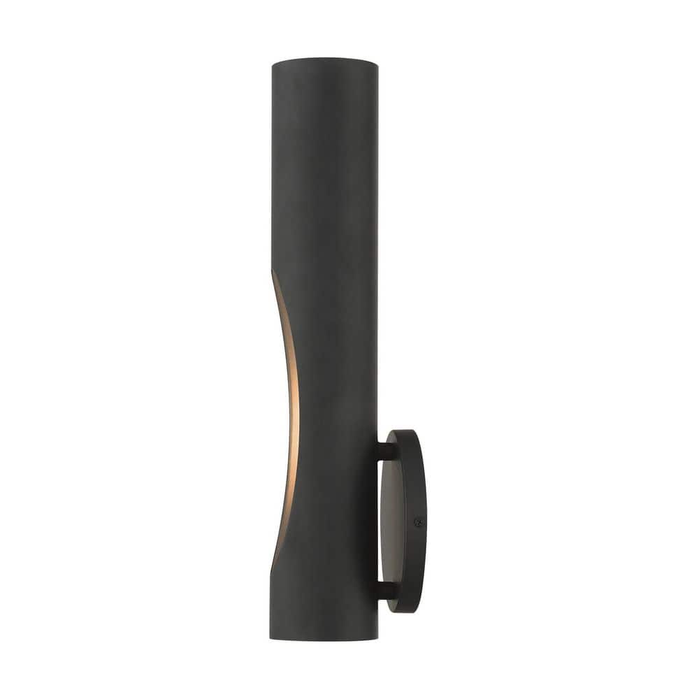 Novato Minimalist Black Steel Sconce with Gold Interior Finish
