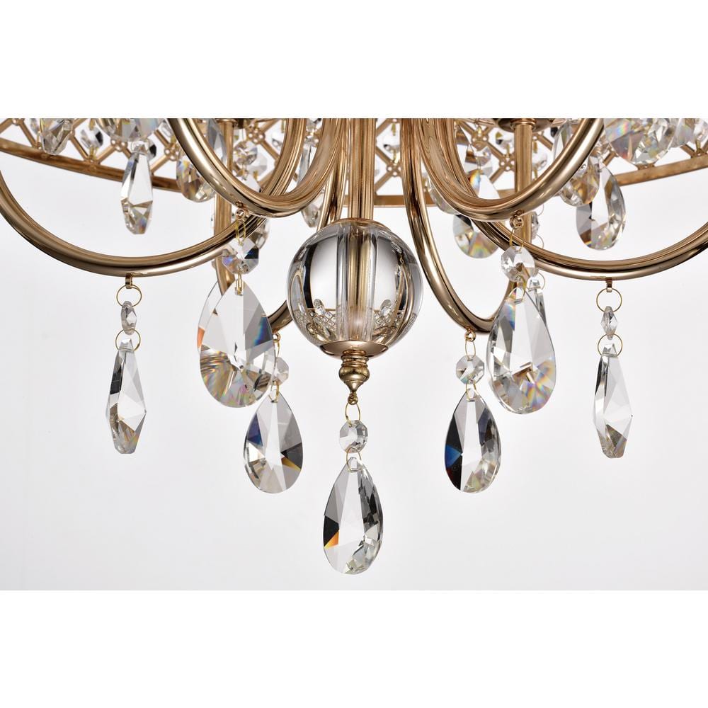 Chrome Crystal Candle 65" Chandelier with Drum Shade