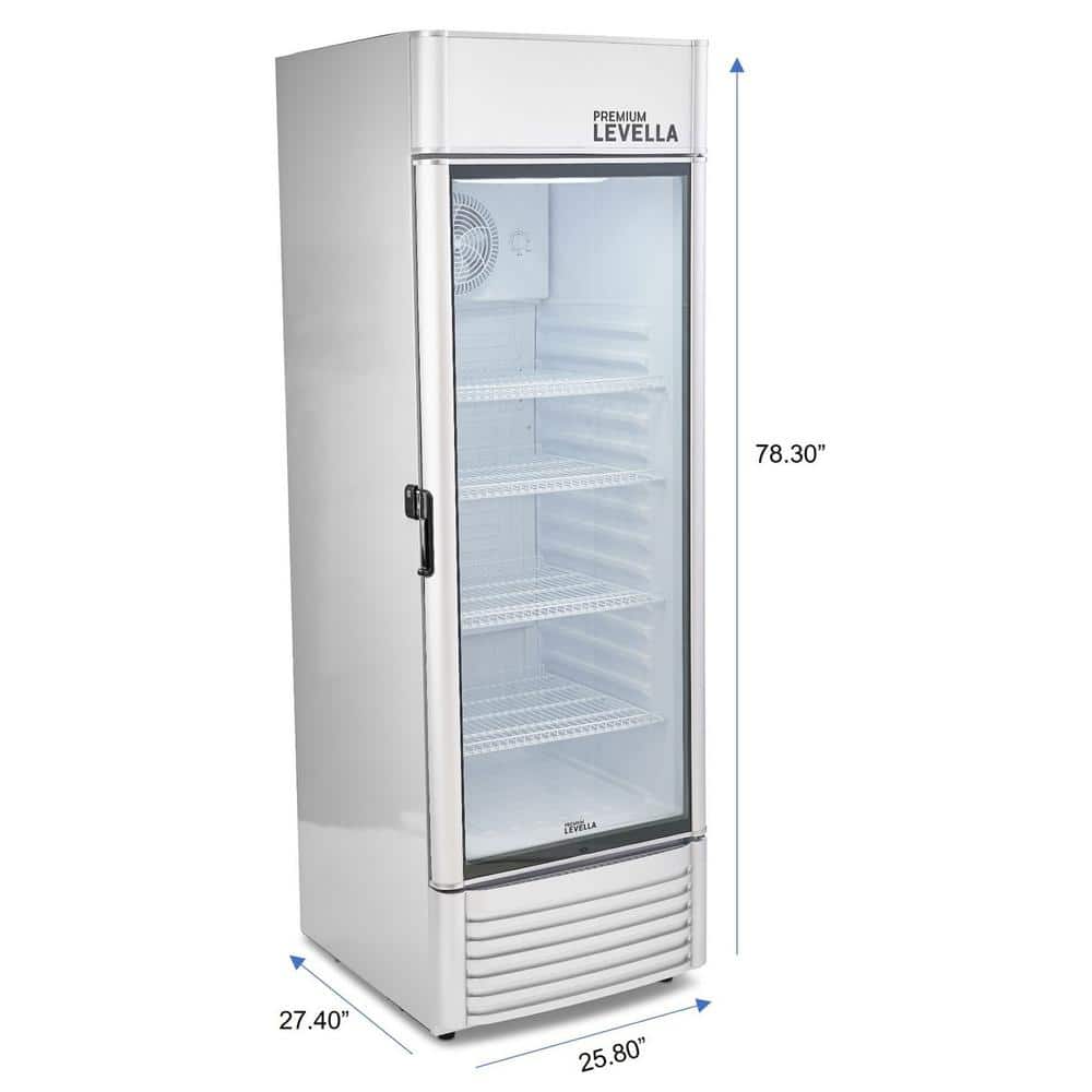 Premium Silver Glass Door Display Refrigerator with Adjustable Shelves