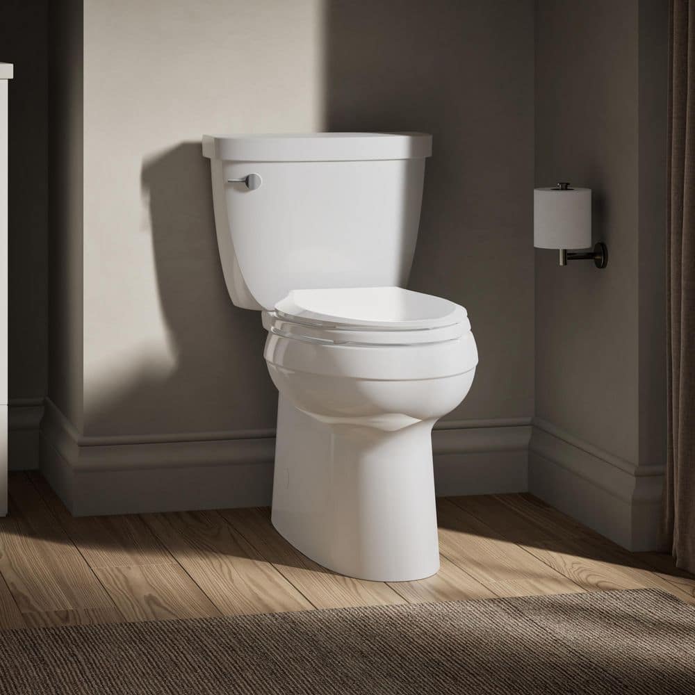 KOHLER Cimarron 12 in. Rough In Elongated Chair Height Toilet Bowl Only with Skirted Trapway in White, Seat Not Included
