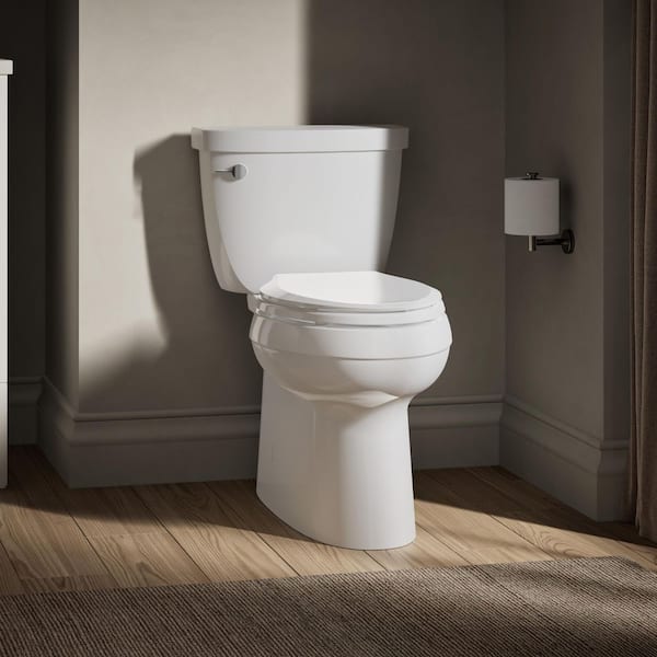 Cimarron 12 in. Rough In Elongated Chair Height Toilet Bowl Only with Skirted Trapway in White, Seat Not Included