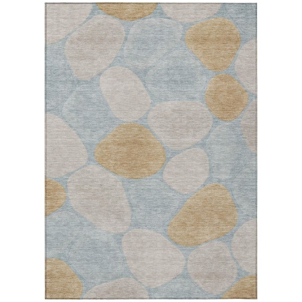 Chantille Machine Washable Indoor/Outdoor Abstract ACN3007 Sky 8 ft. x 10 ft. Area Rug
