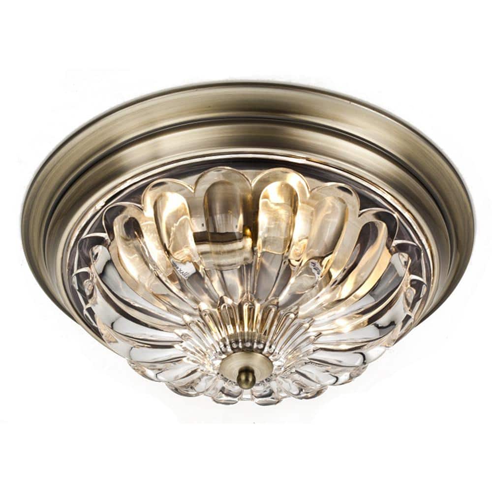Iceburg II 14.56 in. Antique Bronze Flush Mount