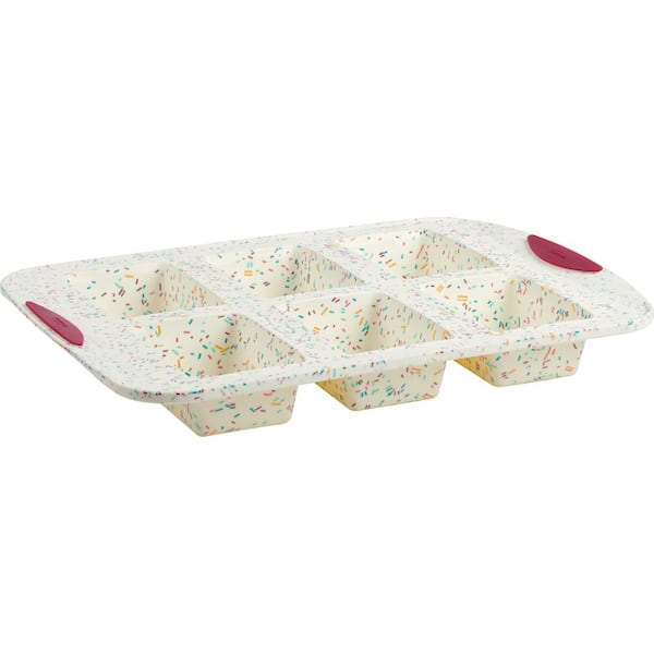 Trudeau 6-Count Mini Loaf Pan Confetti Fucshia