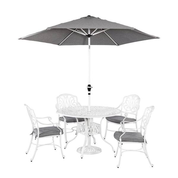HOMESTYLES Floral Blossom 5-Piece Patio Dining Set with Umbrella