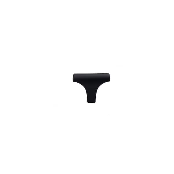 Home Decorators Collection Refined 1-3/8 in. Matte Black Modern T-Shaped Cabinet Knob (10-Pack)