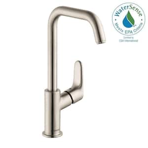 Focus E 240 1-Handle High-Arc Single-Hole Bathroom Faucet in Brushed Nickel