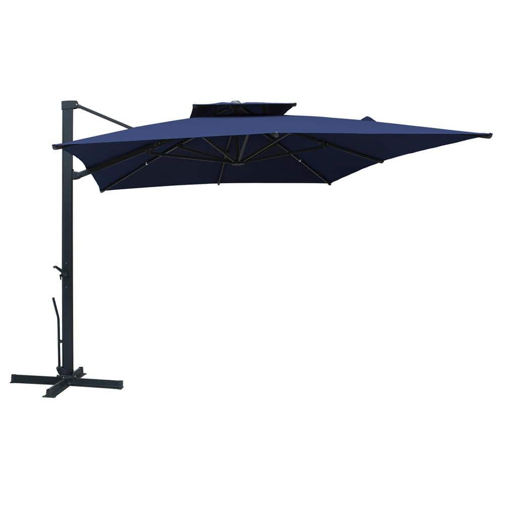 10 ft. x 13 ft. Aluminum Cantilever Patio Umbrella in Navy Blue with Rolling Base price history on PriceWatchPro
