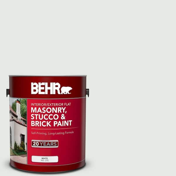 BEHR 1 gal. #MS-63 White Clad Flat Interior/Exterior Masonry, Stucco and Brick Paint