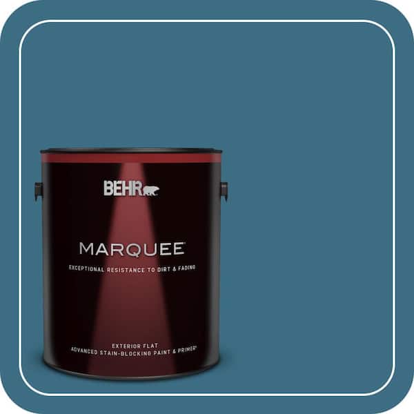 BEHR MARQUEE 1 gal. #S490-6 Bering Wave Flat Exterior Paint & Primer
