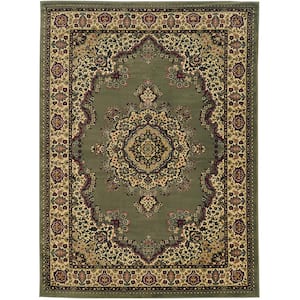 Castello Sage 5 ft. x 7 ft. Traditional Oriental Medallion Area Rug