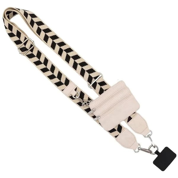 OBJLGEV 3 In 1 Clip and Go Phone Strap with Zippered Pouch Crossbody Convertible Wristband Lanyard
