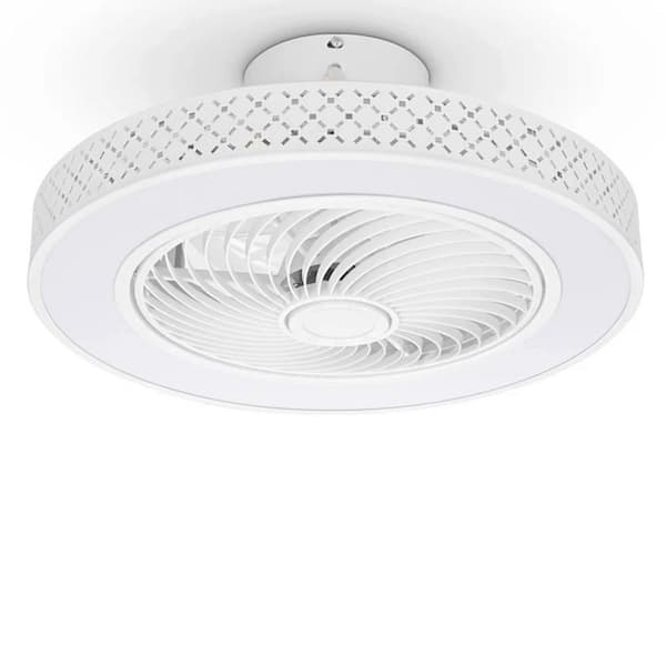 Unbranded 19 in. Indoor White Enclosed Ceiling Fan with Light Remote APP Control