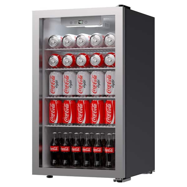 Coca-Cola 冷蔵庫 ステンレス Elexnux 3.2 cu. ft. Wine Cooler in Silver, With Glass Reversible