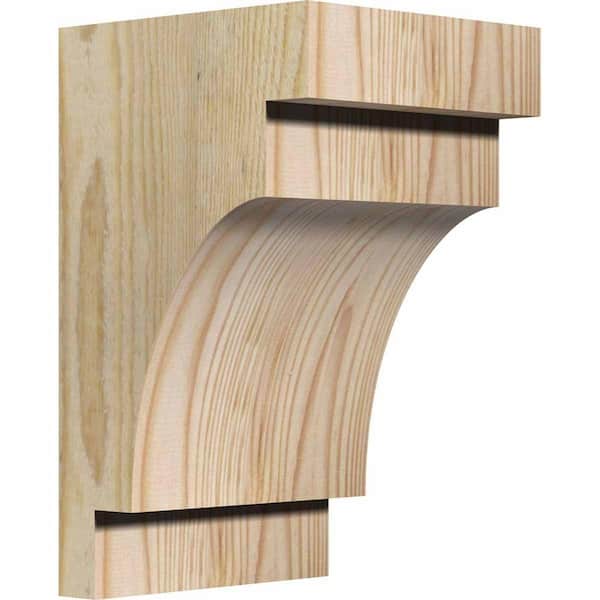 Ekena Millwork 6 in. x 6 in. x 10 in. Douglas Fir Mediterranean Rough Sawn Corbel