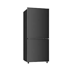 17.6 in. 4 cu.ft. Mini Refrigerator in Black with Bottom Door Freezer, Manual Defrost