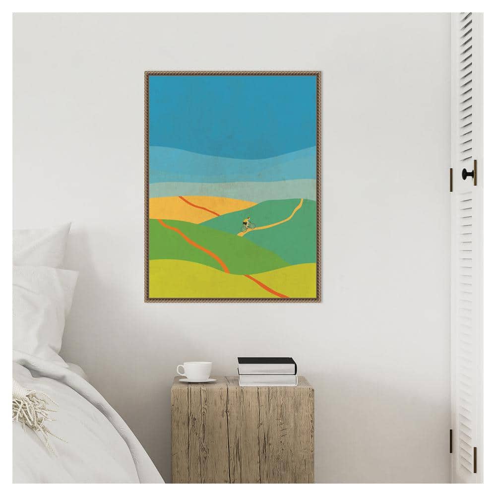 Vibrant Abstract Nature Vista Canvas Wall Art with Beaded Frame