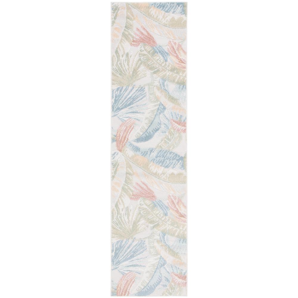 SAFAVIEH Sarasota Light Green/Beige 2 ft. x 9 ft. Floral Runner Rug