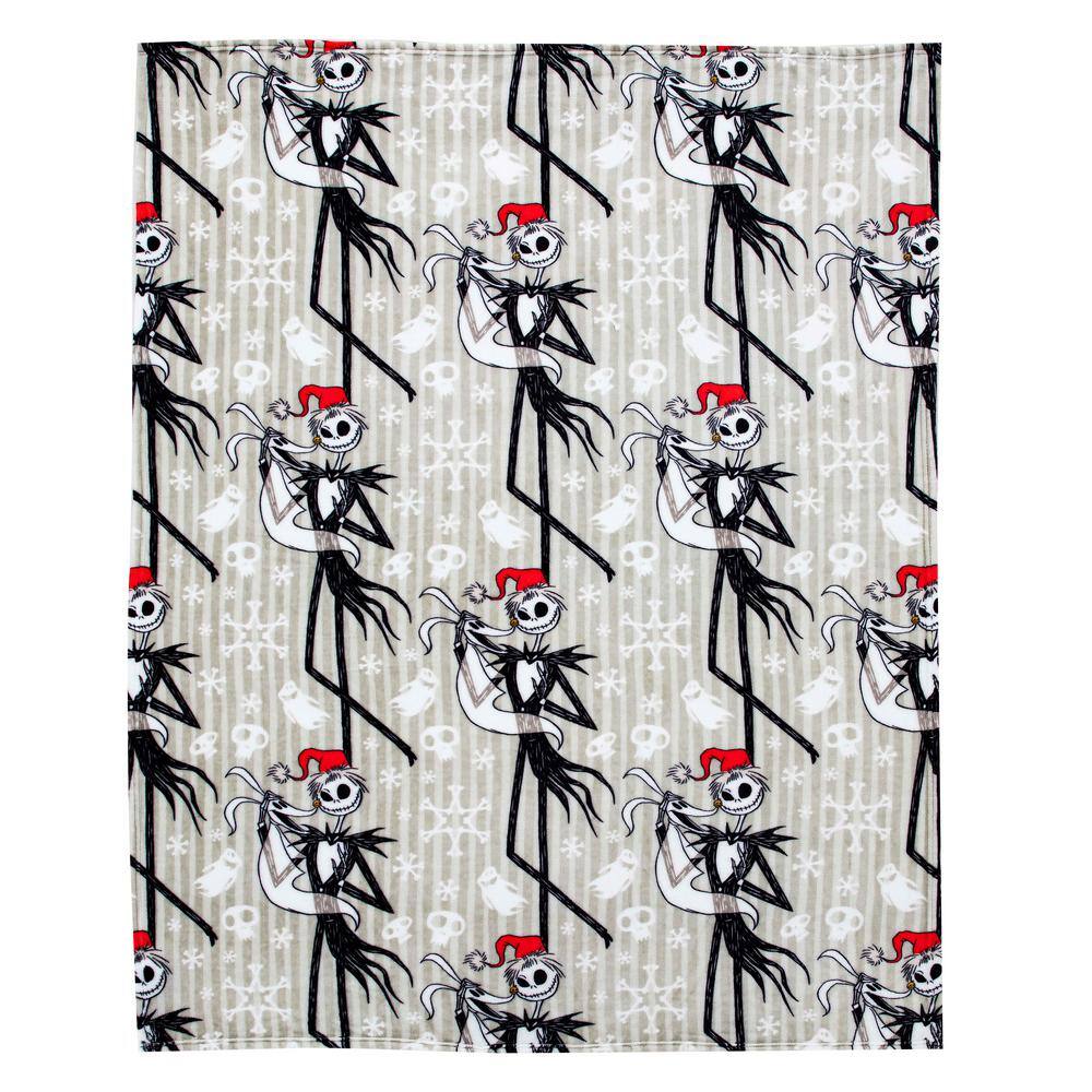 Ghostly Holiday Gray Polyester Halloween Throw Blanket, 50 x 70 inches