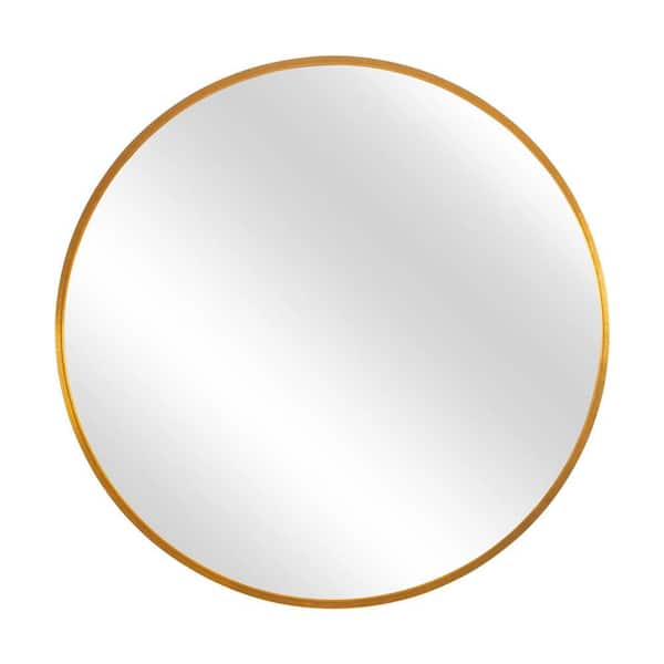 Dovelina Medium Round Gold Classic Accent Mirror (23.6 in. Dia)
