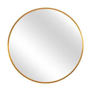 Aluminum Alloy Framed Morden Gold Round Wall Mirror (19.7 in.)