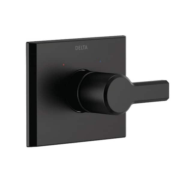 Pivotal 1-Handle Wall-Mount Diverter Trim Kit in Matte Black (Valve Not Included)