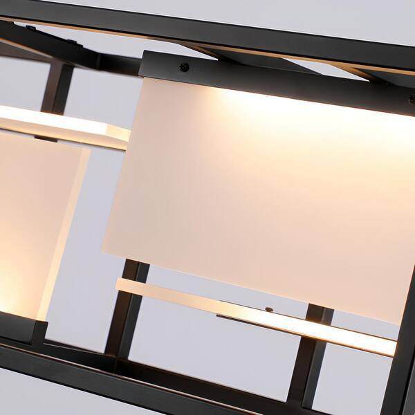 Redvers 4-Light dimmable Integrated LED Black Rectangle Caged 