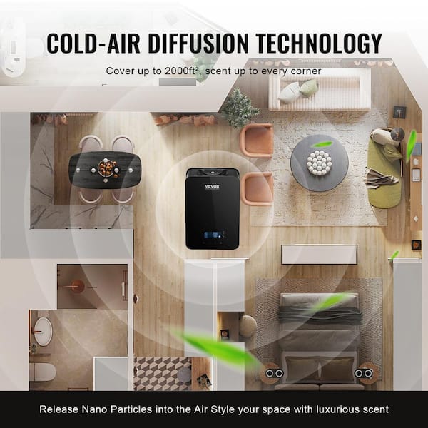 Smart Scent Diffuser – 160ml Essential Oil Aromatherapy Machine For Home, Hotel, SPA, Office – Covers Up To 300m³, 60-Day Continuous Use