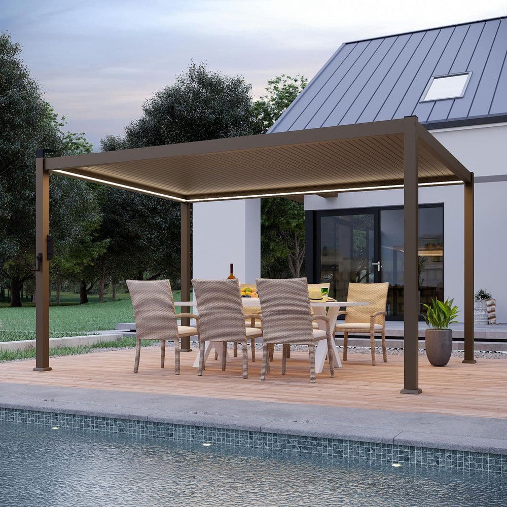 Sonkuki Titan Series 10 ft. x 13 ft. LED Aluminized Steel Louvered