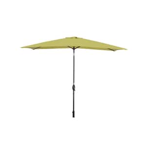 6.5 ft. x 10 ft. Aluminium Market Tilt Patio Umbrella in Lime Green