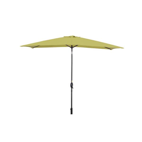 Tidoin 6.5 ft. x 10 ft. Aluminium Market Tilt Patio Umbrella in Lime Green