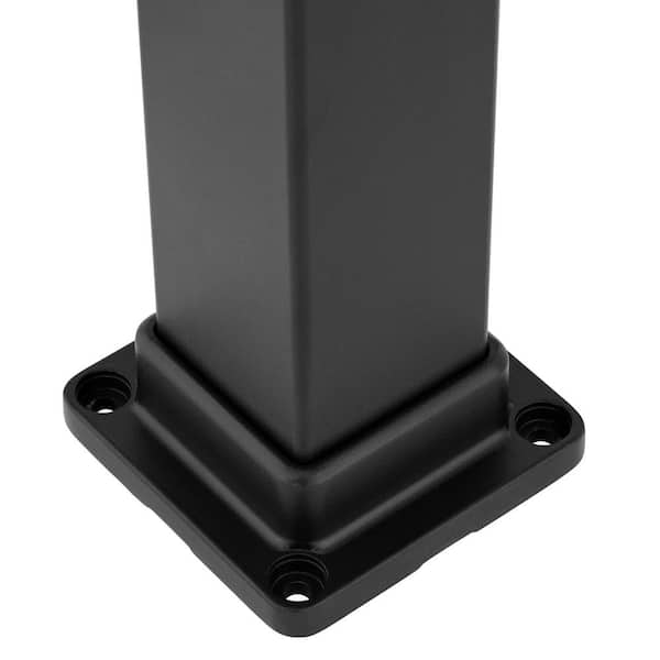 Aria Railing - 3 in. x 3 in. x 36 in. Black Powder Coated Aluminum Deck Post Kit