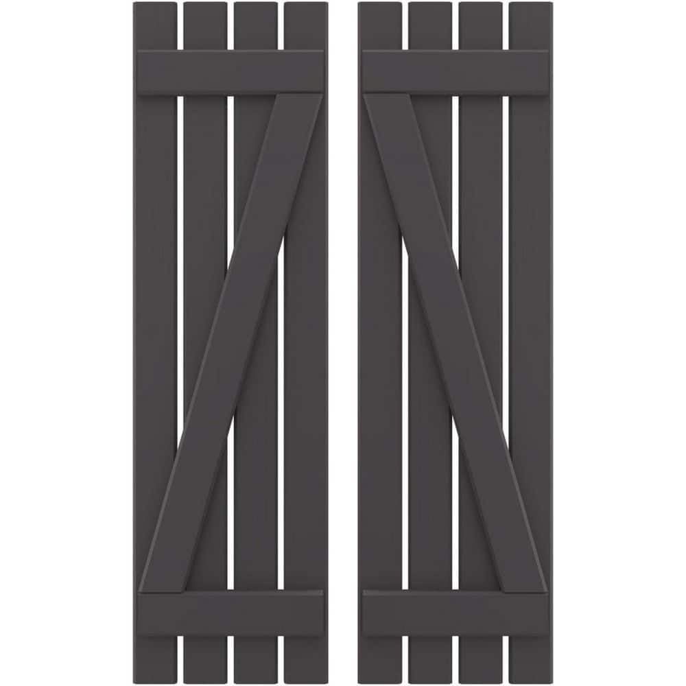 15-1/2 in. W x 74 in. H Americraft 4 Board Exterior Real Wood Spaced Board and Batten Shutters with Shadow Mountain price history on PriceWatchPro