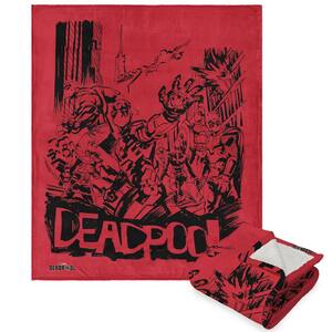 Marvels Deadpool 3 Merc With The Mouth Silk Touch Sherpa Throw