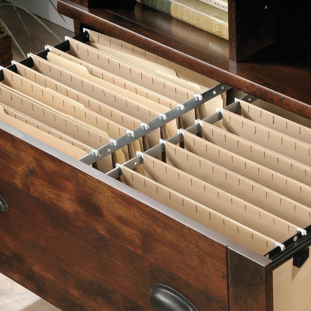 Curado Cherry Lockable Lateral Filing Cabinet with Shelves