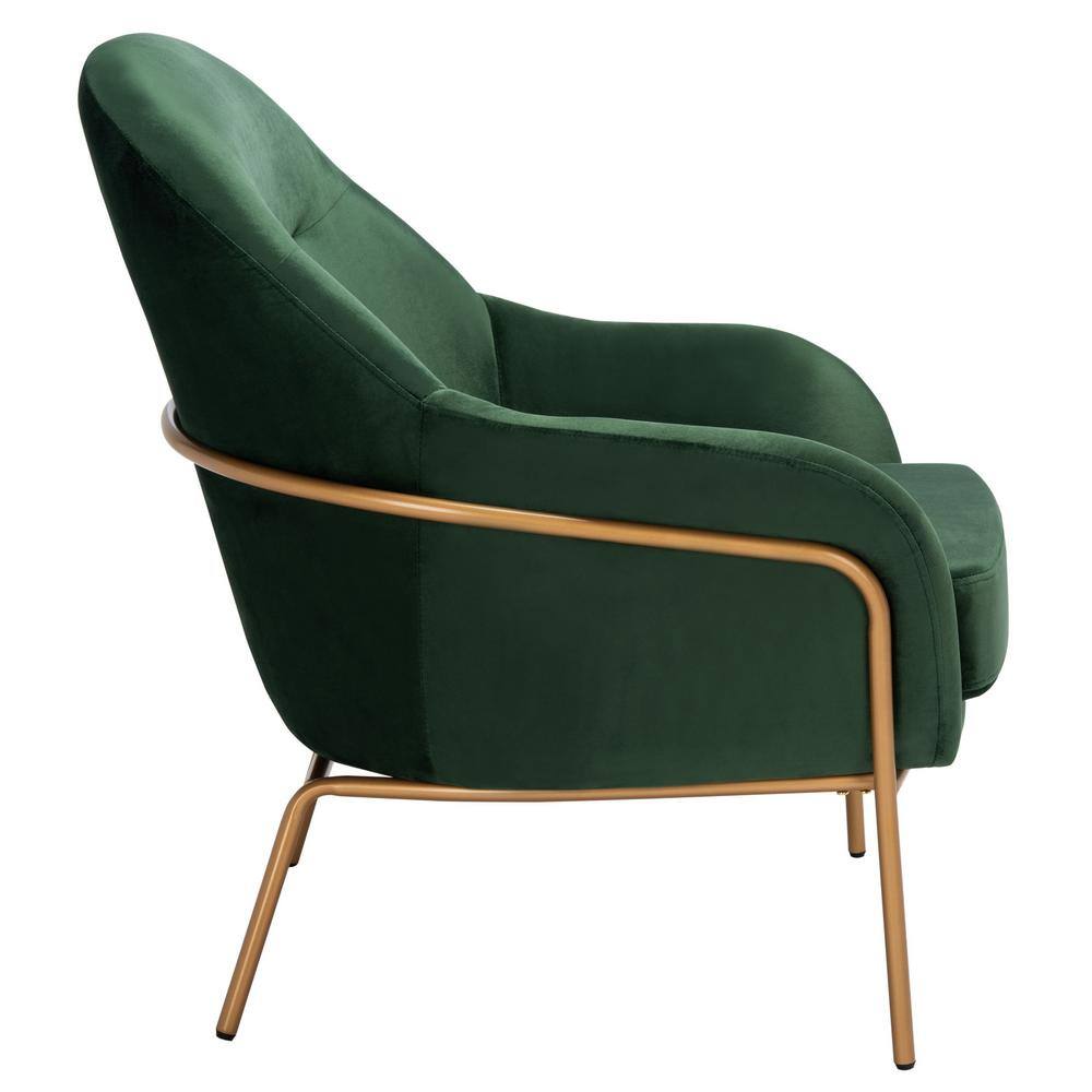 Gray Velvet and Metal Accent Chair, 36"