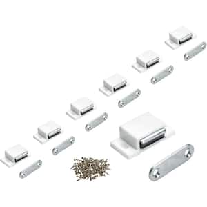 11 lbs. White Magnetic Door Catch with Counter Plate (25-Pack)