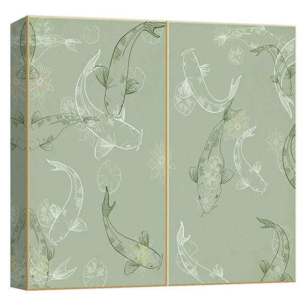 PTM Images ''Koi Pond Fish'' Canvas Abstract Wall Art 15 in. x 15 in.