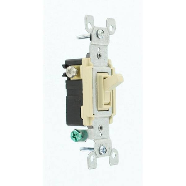 Leviton 15 Amp 3-Way CO/ALR AC Quiet Toggle Switch, Ivory R61