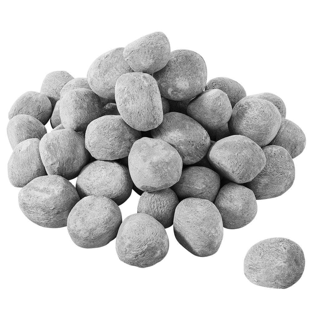 Ceramic Fire Pebble Stones 48-Pack 1-2 in Reusable Lava Rocks for Propane Gas Fireplace Fire Pit Stove Camping, Grey price history on PriceWatchPro