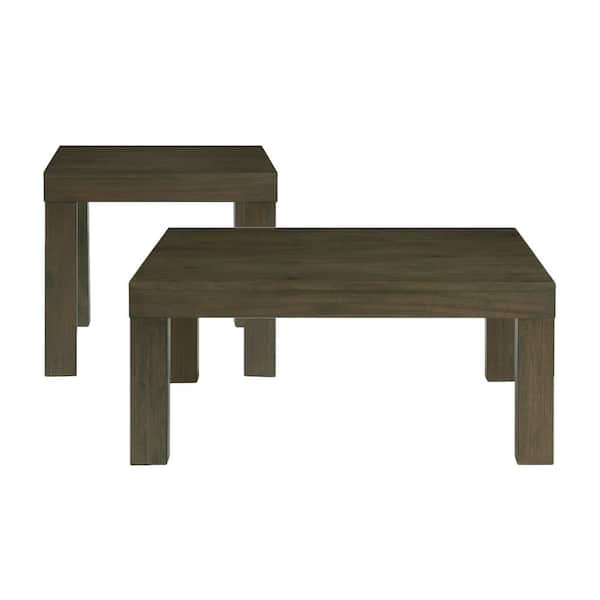 Picket House Furnishings Jasper 48 in. Dark Brown Rectangle Wood Coffee Table and End Table