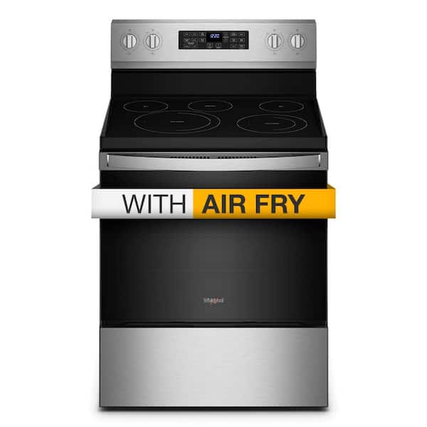Whirlpool 30 in. 5.3 cu.ft. Single Oven Electric Range with Air Fry in Stainless Steel Fingerprint Resistant