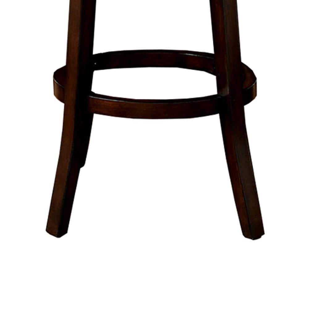 Gray Leather Swivel Wood 22" Contemporary Barstool