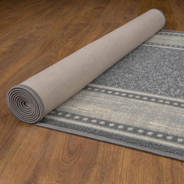 Ottomanson Multiguard Collection 7 ft. x 8 ft. Nonslip Beige Polyester Garage Flooring, All Purpose Mat, 7 ft.9 in. x 6 ft.11 in.
