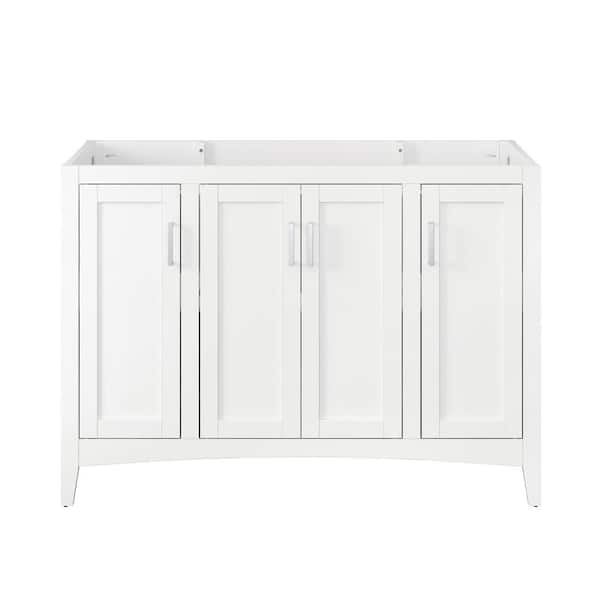 Tilton 48 in W x 21.5 in D x 34.2 in H Folding Bath Vanity Cabinet without Top in White Finish